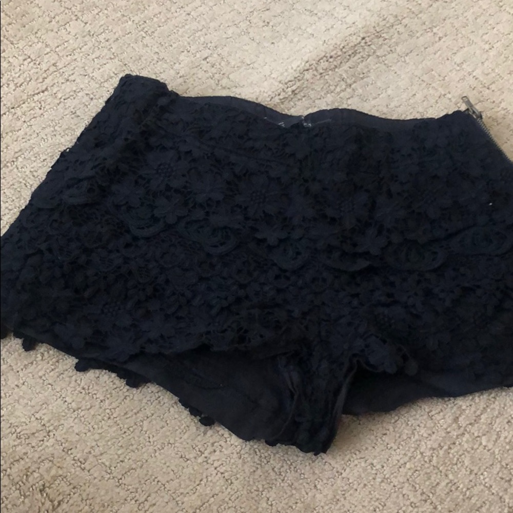 Zara basics lace black shorts